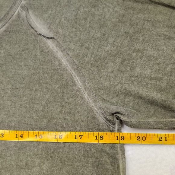 Anthropology Dantelle Olive Green Ruffle Hem Tunic Top 3/4 Sleeve Women's Size L - Picture 9 of 10